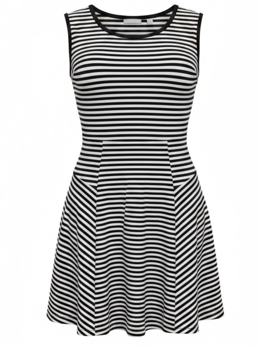 New York & Company Black and White Striped Sleeveless Mini Dress